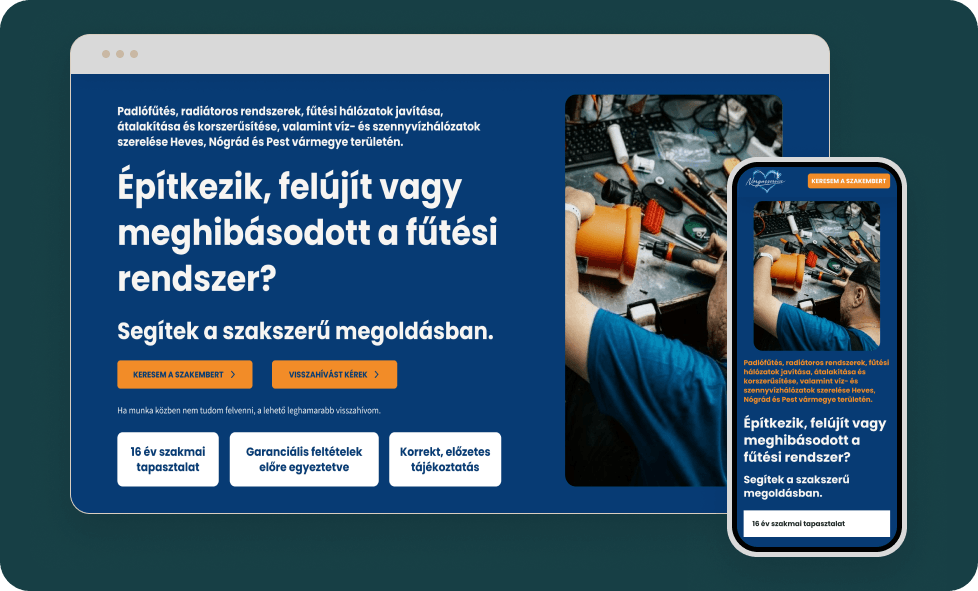 WordPress Elementor landing oldal referencia